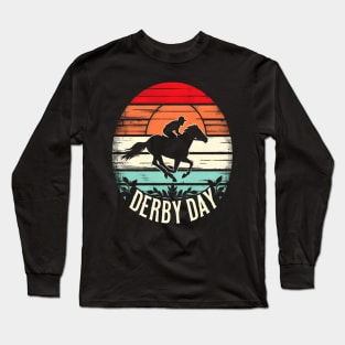 Cute Horse 150th Derby Day 2024 Horse racing Fascinator Long Sleeve T-Shirt